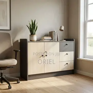 Office Credenza With 3 Drawers and 2 Doors – Modern Storage Cabinet