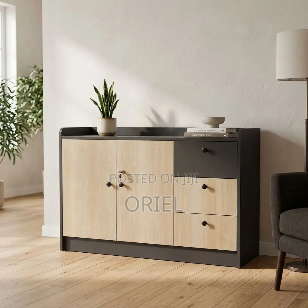 Office Credenza With 3 Drawers and 2 Doors – Modern Storage Cabinet