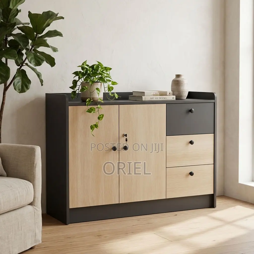 Office Credenza With 3 Drawers and 2 Doors – Modern Storage Cabinet
