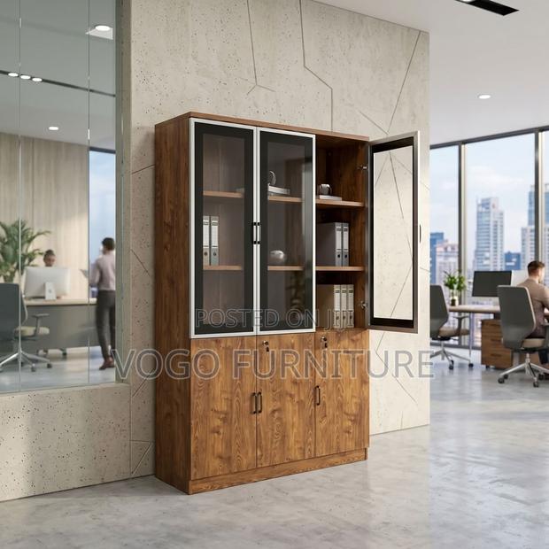 Cabinet; 3-Door Wooden Cabinet