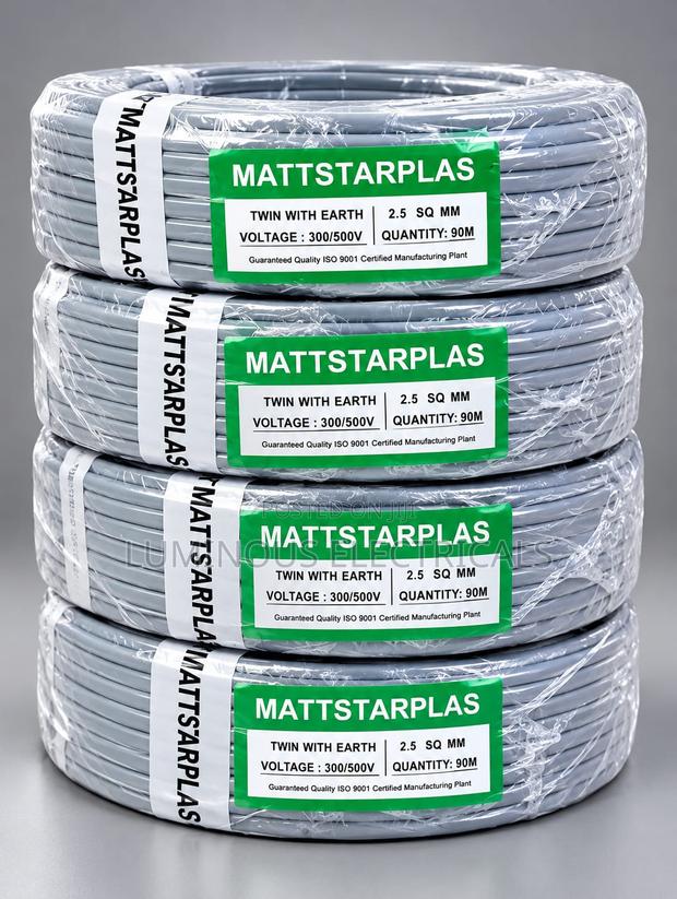 Mattstarplas 2.5mm Twin With Earth Electrical Cable - Full 90M Roll