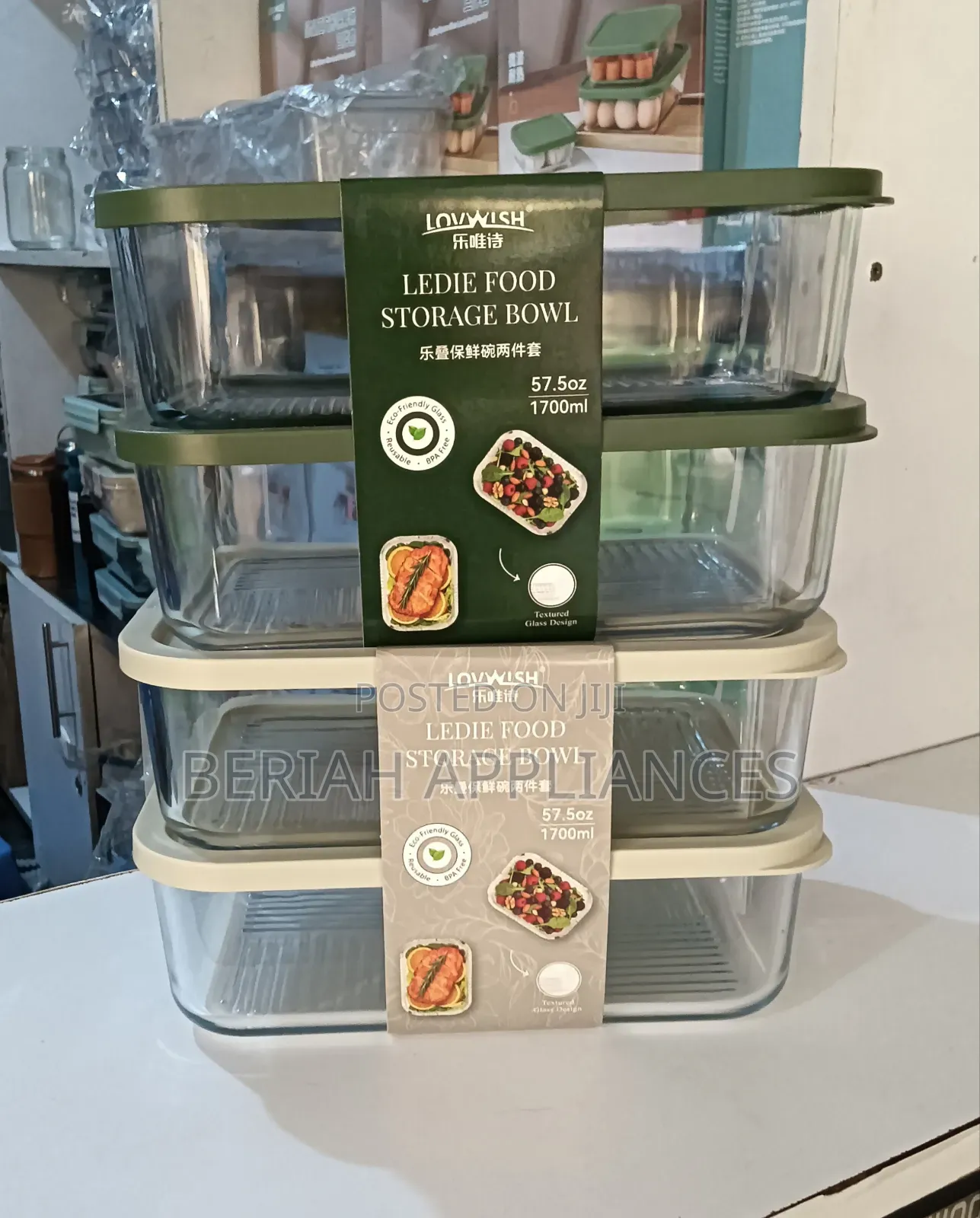 1700ml Borosilicate Glass Containers