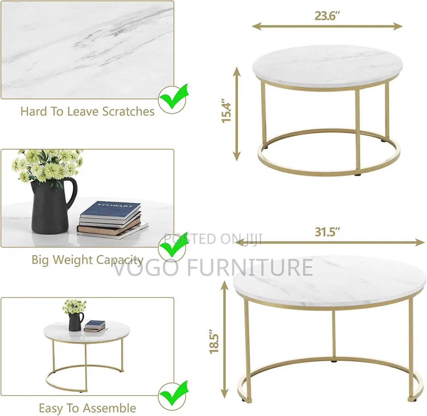 Coffee Table; Marble Coffee Table