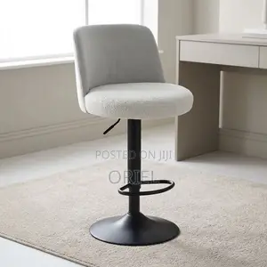 Fabric Upholstered Swivel Bar Stool – Modern Adjustable Counter Chair