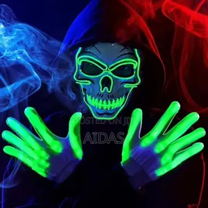 LED Halloween Purge Mask Plus LED Gloves