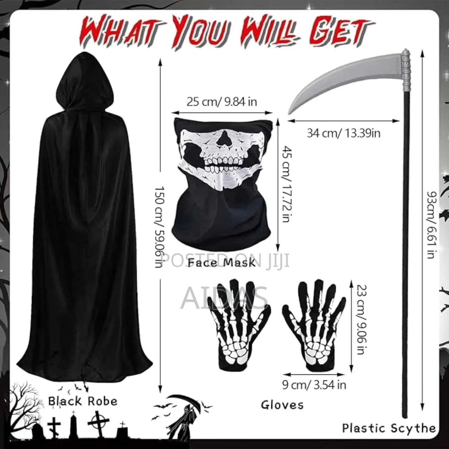 Hallowee Unisex Grim Reaper Costume