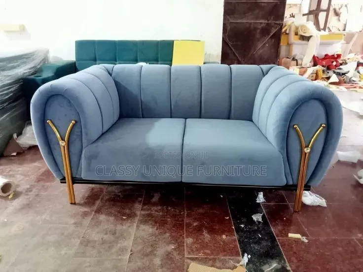 Blue Velvet 2-Seater Sofa