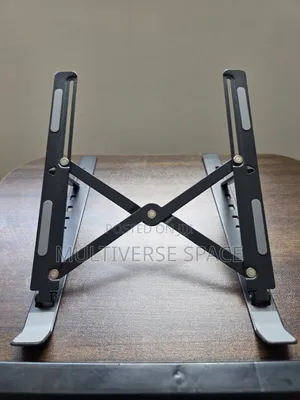 Metallic Height Adjustable Fold Portable Laptop Stand Desk Top Holder