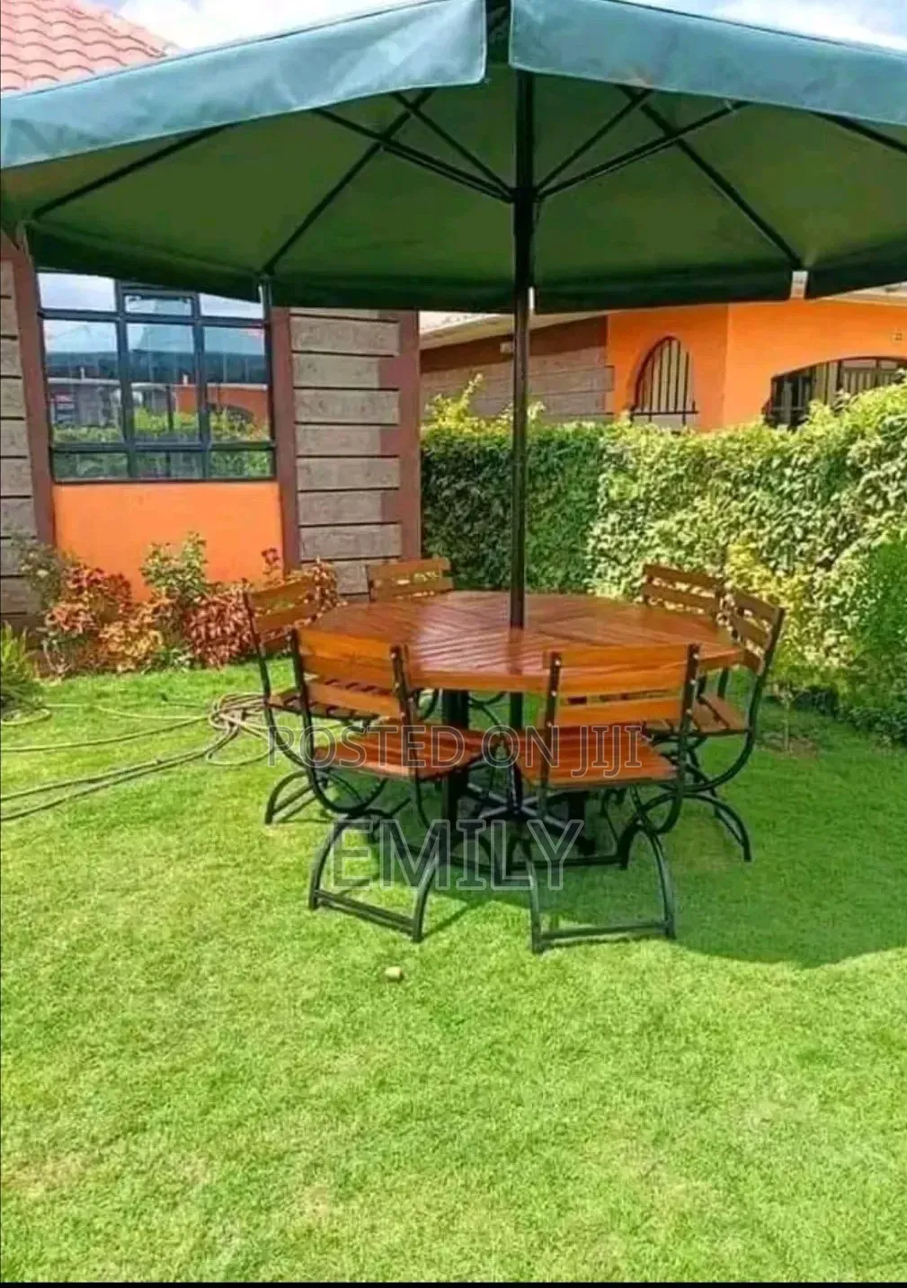 Metallic and Wooden Garden Shade