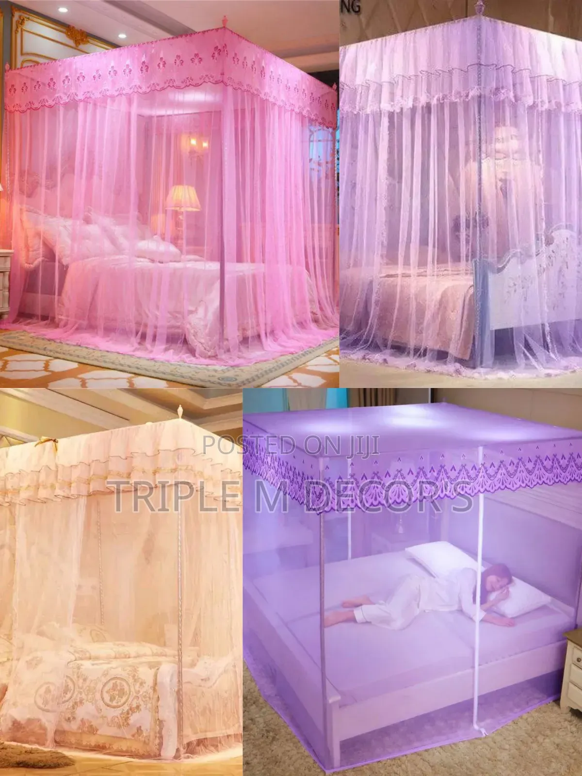 4 Stand Mosquito Net – Canopy for 4×6, 5×6 &6by6, Easy to Install