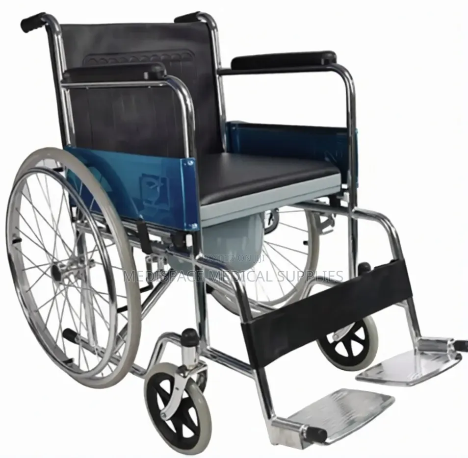 Sturdy and Durable Standard With Commode Wheelchair-Comfortable