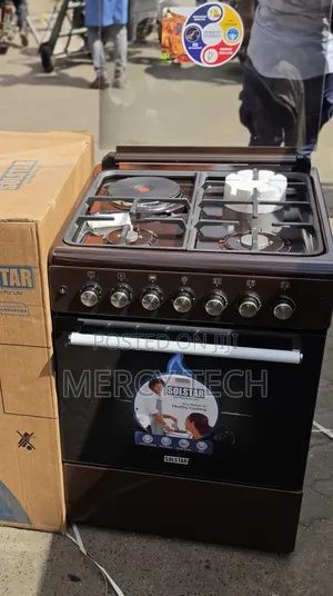 Solstar 60x60 3 Gas + 1 Electric Standing Cooker (SO631DKEBRBSS)