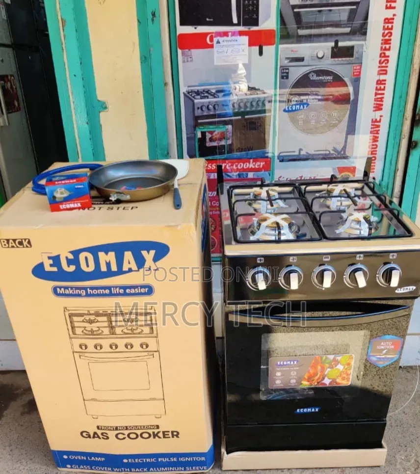Ecomax Full Gas Standing Cooker (Black, 50x55)
