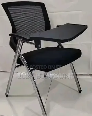 Black Mesh Training Chair With Writing Pad