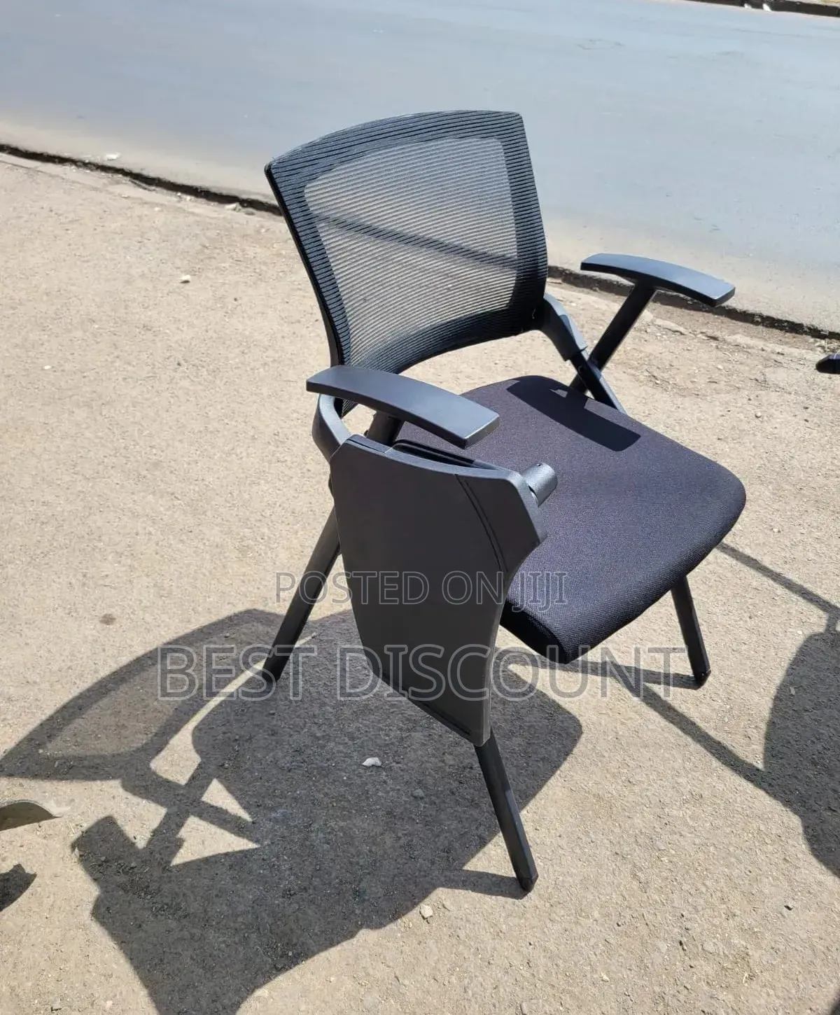 Black Fabric College Chair