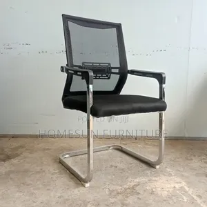 Visitor Chair With Black Mesh Back and Chrome Sled Base