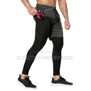 Men's 2-in-1 Activewear Running Pants With Phone Pocket