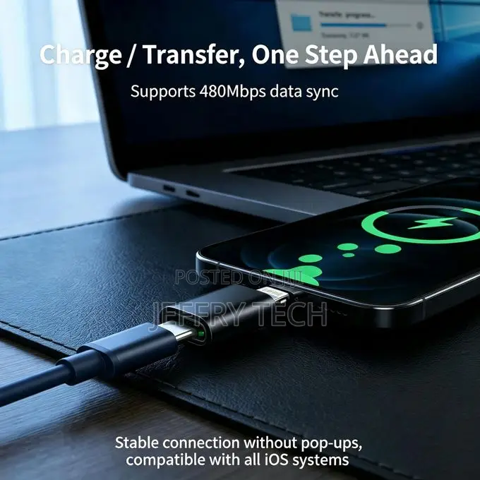 USB-C to Lightning Adapter, Type-C Female to Lightning Male Converter,