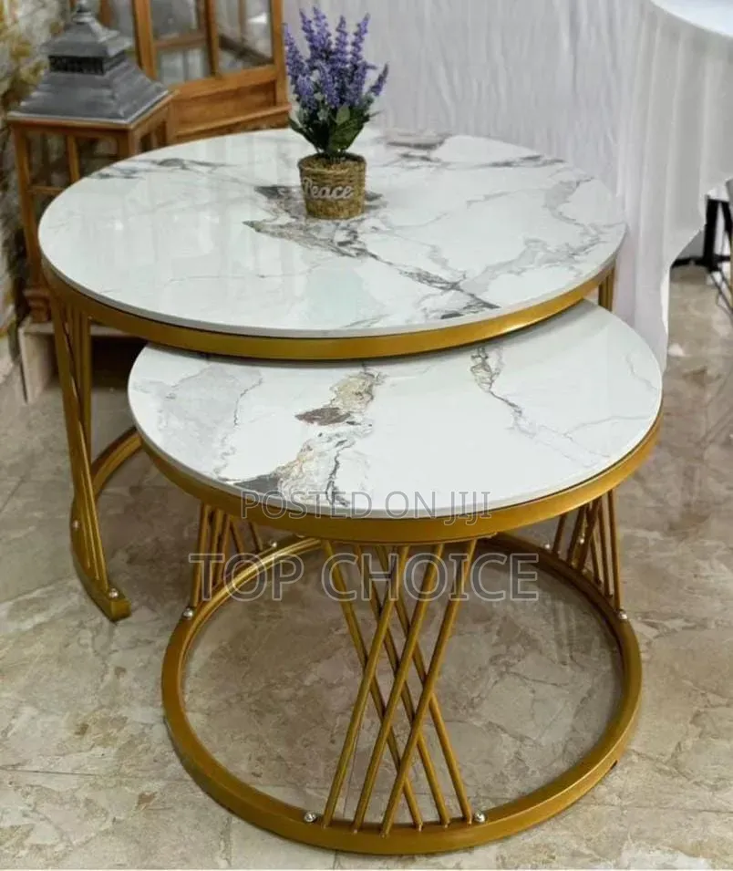 Modern Round Marble Nesting Coffee Tables