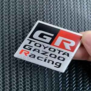 Toyota Gazoo Racing GR Matte Gray Emblem Decal Badge Sticker 3D