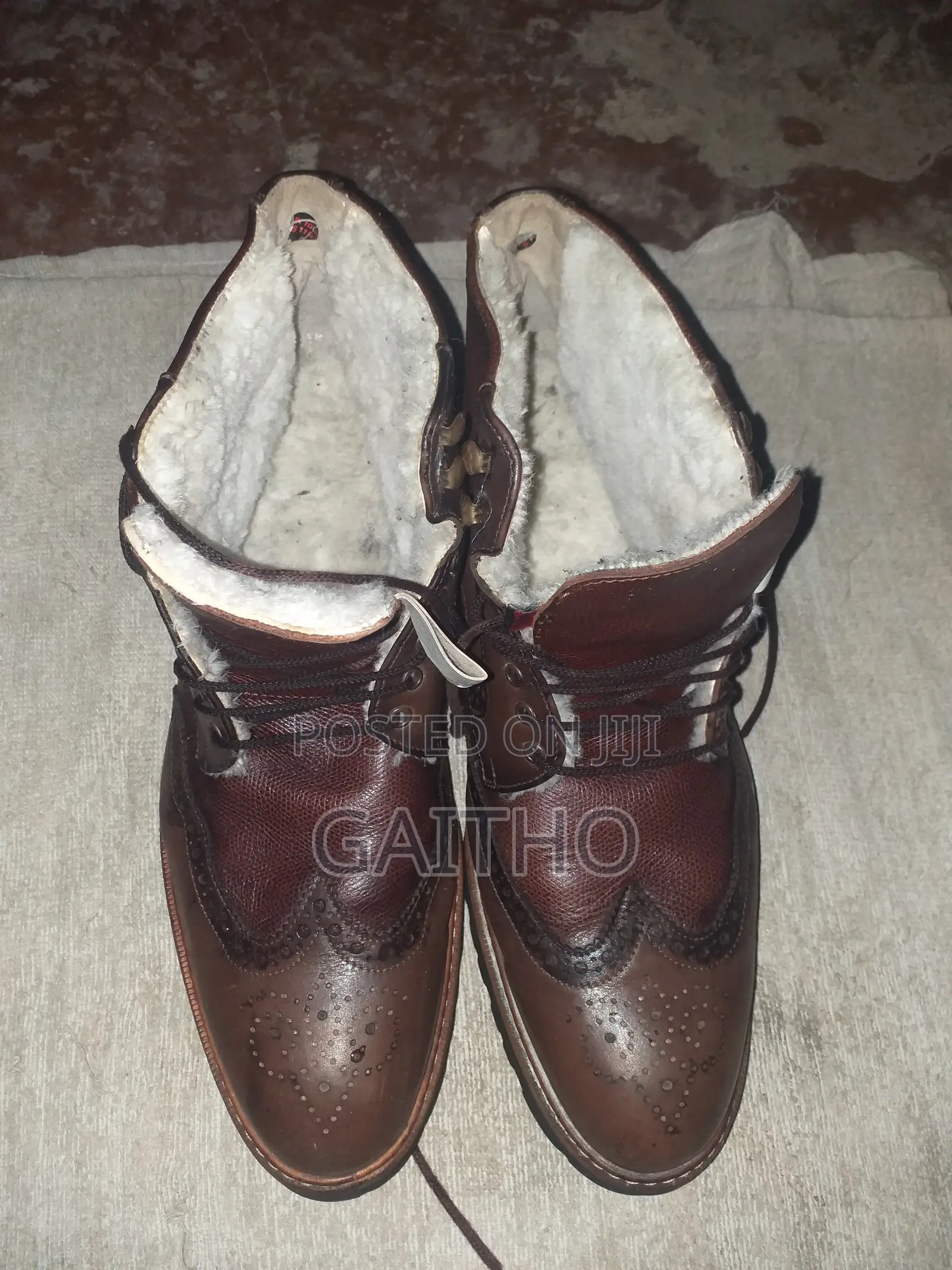 Brown Leather Lace Up Ankle Boots