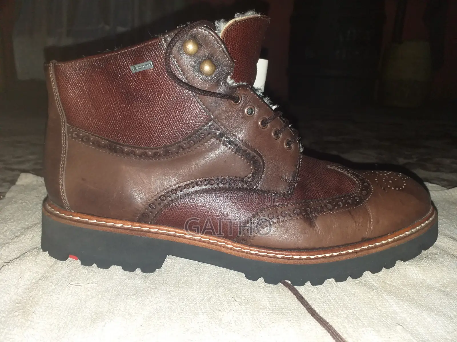 Brown Leather Lace Up Ankle Boots