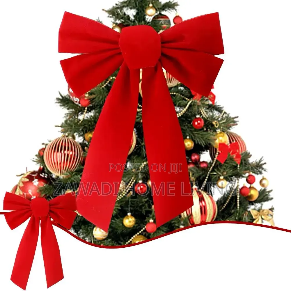 Red Velvety Christmas Ribbon Bow.