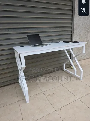 Modern Office Desk With Stylish Z-Shaped Metal Legs
