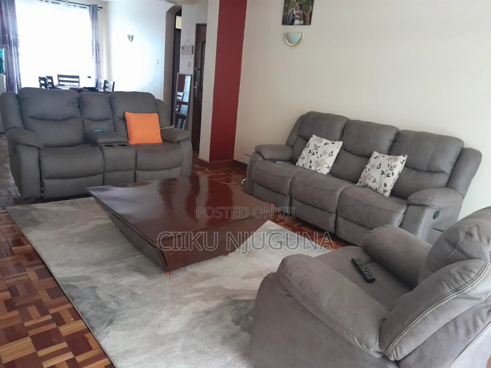 6 Seater Grey Recliner Couch for Sale