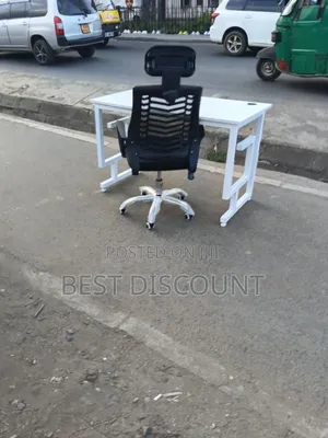 Computer Desk and Adjustable Office Chair Set