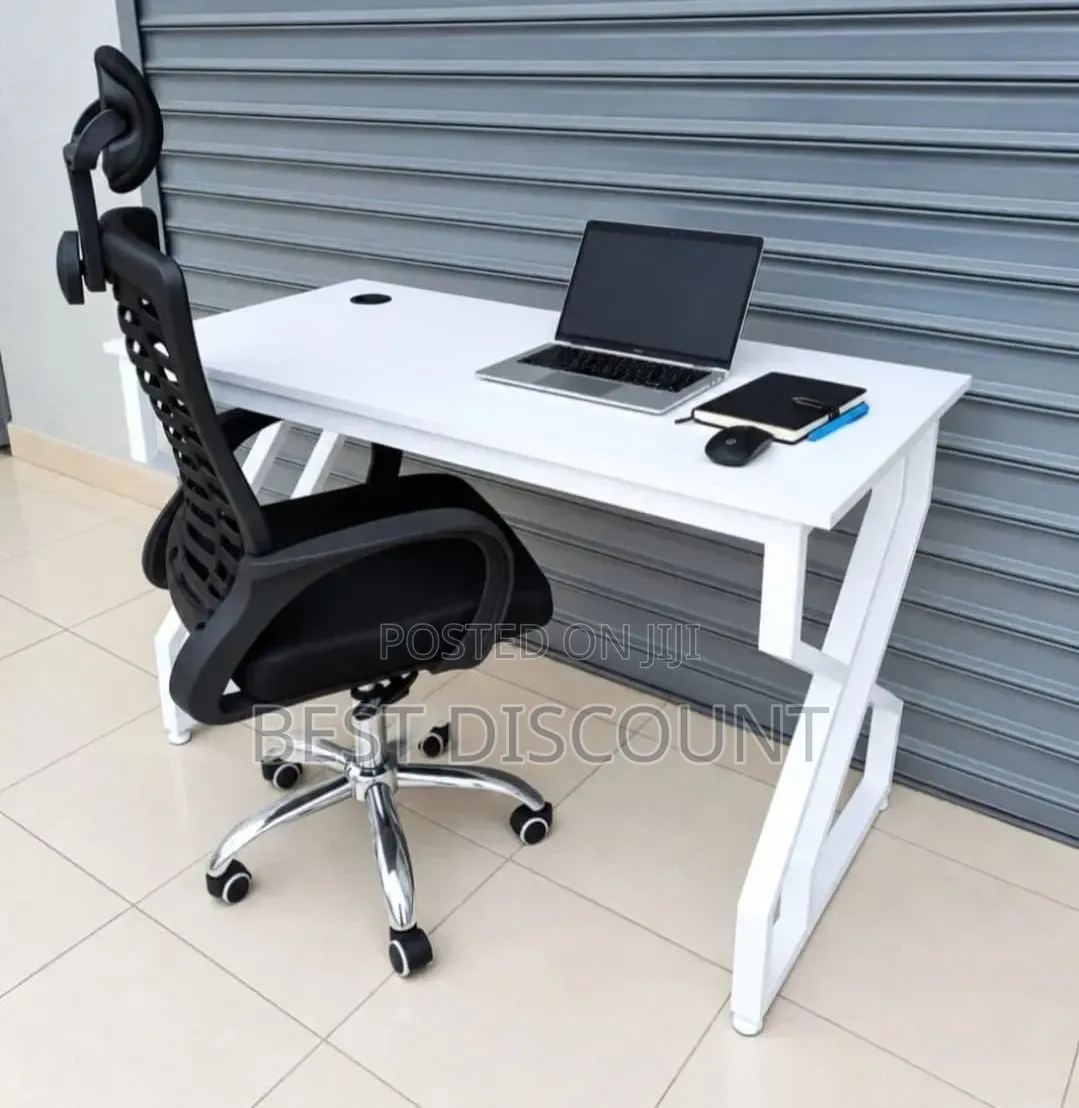 Computer Desk and Adjustable Office Chair Set