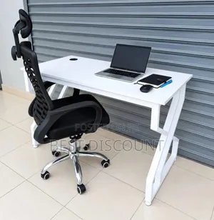 Computer Desk and Adjustable Office Chair Set