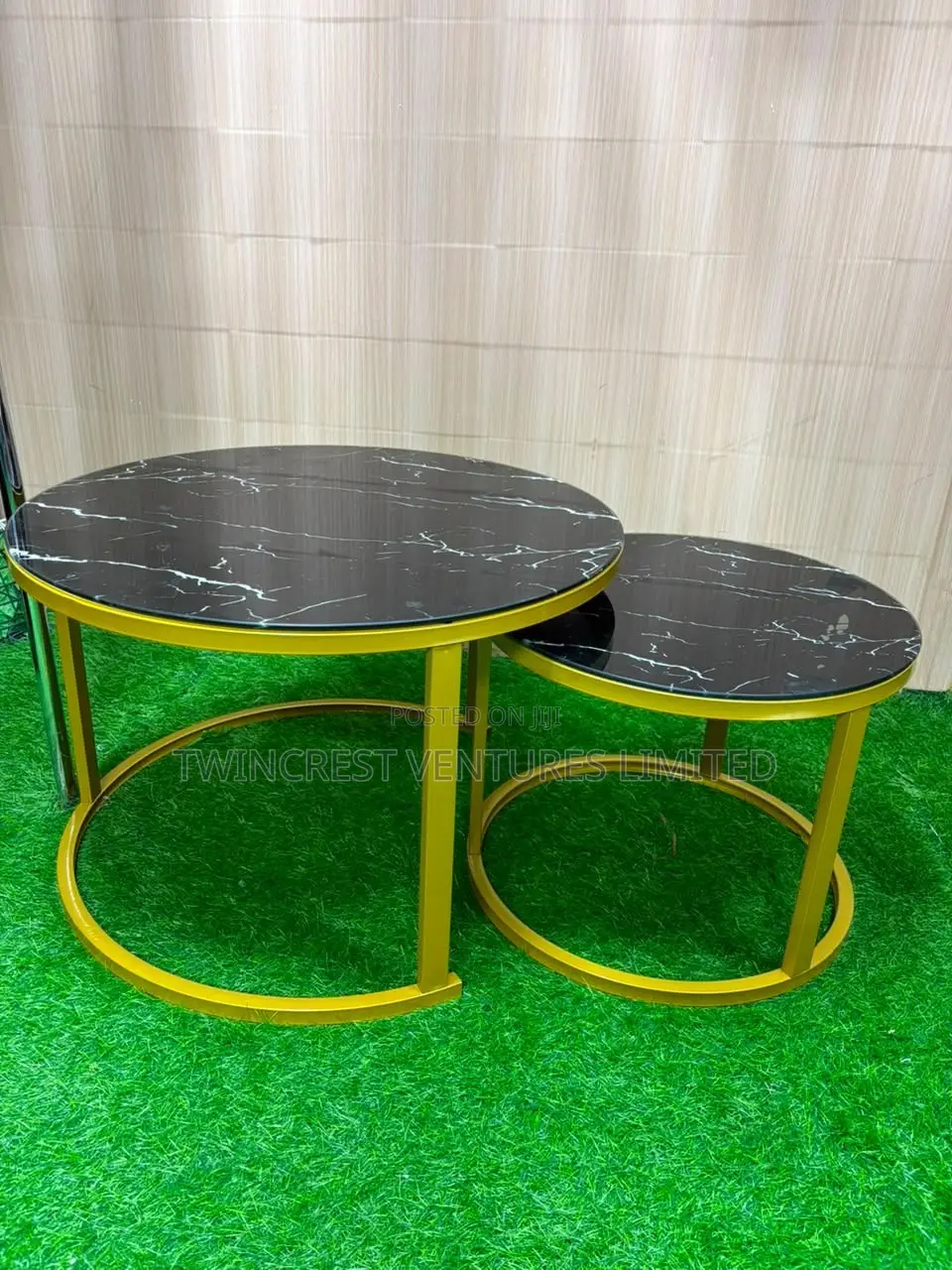 Glass Marble Nesting Table