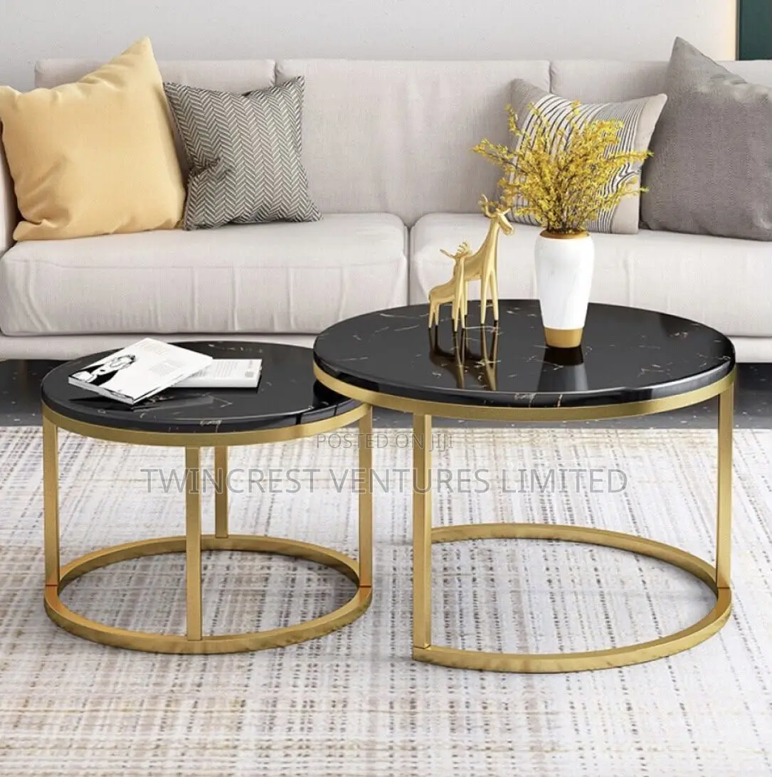 Glass Marble Nesting Table