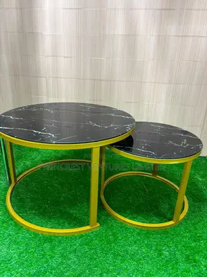 Glass Marble Nesting Table