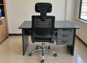 Office Desk and Ergonomic Office Chair Set