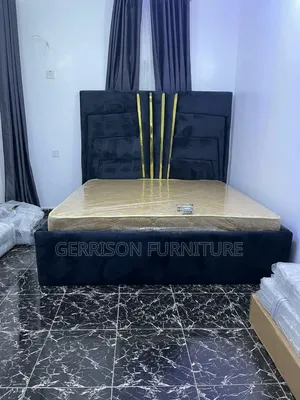 Luxury 5x6 Bed With Gold Strips & 8inch Mattress Combo