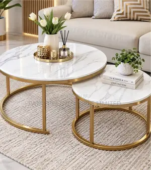Glass/MDF Nesting Coffee Table – White