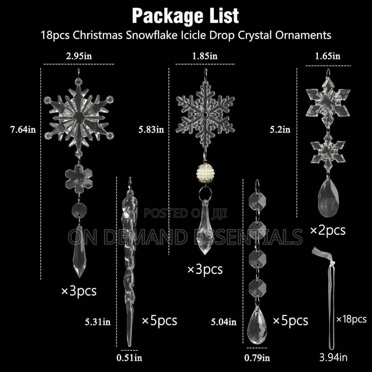 Transparent Christmas Tree Ornaments/ Pendants