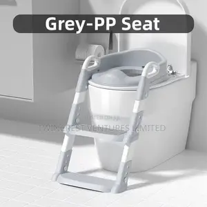 Grey Kids Adjustable Potty Trainer Ladder With Soft Pad