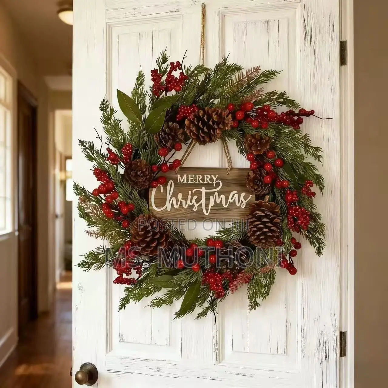 Premium Christmas Door Wreath – 50cm