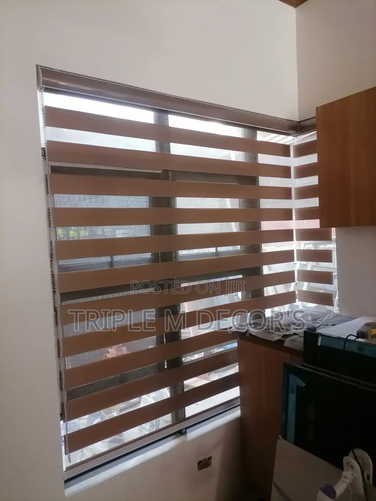 Zebra Roller Blinds for Kitchen & Living Room Windows