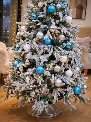 6 PCs SNOWFALL BLUE CHRISTMAS BAUBLES 