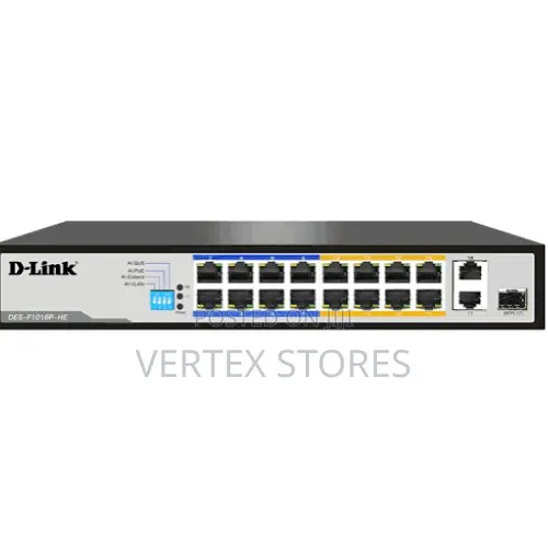 D-Link 16-Port PoE+ Long-Range Switch- DES-F1016P-E