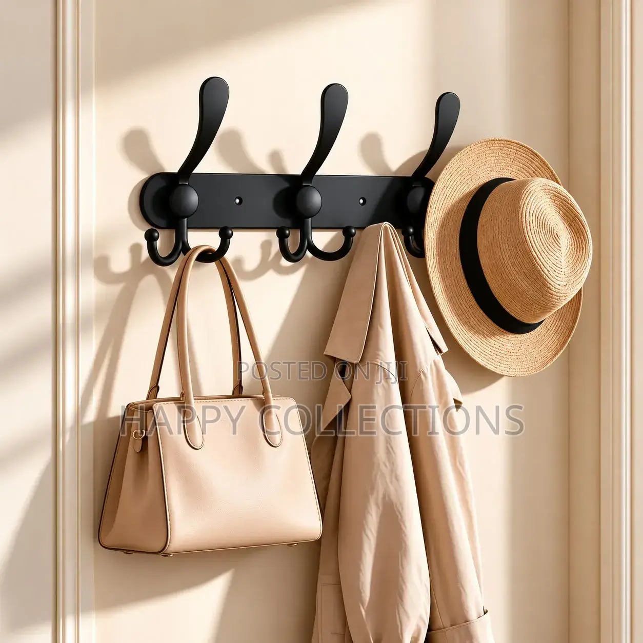 Black Stainless Steel Wall-Mounted Hooks