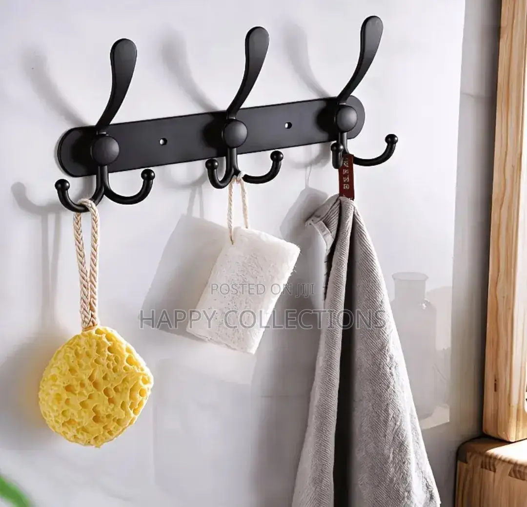 Black Stainless Steel Wall-Mounted Hooks