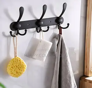 Black Stainless Steel Wall-Mounted Hooks