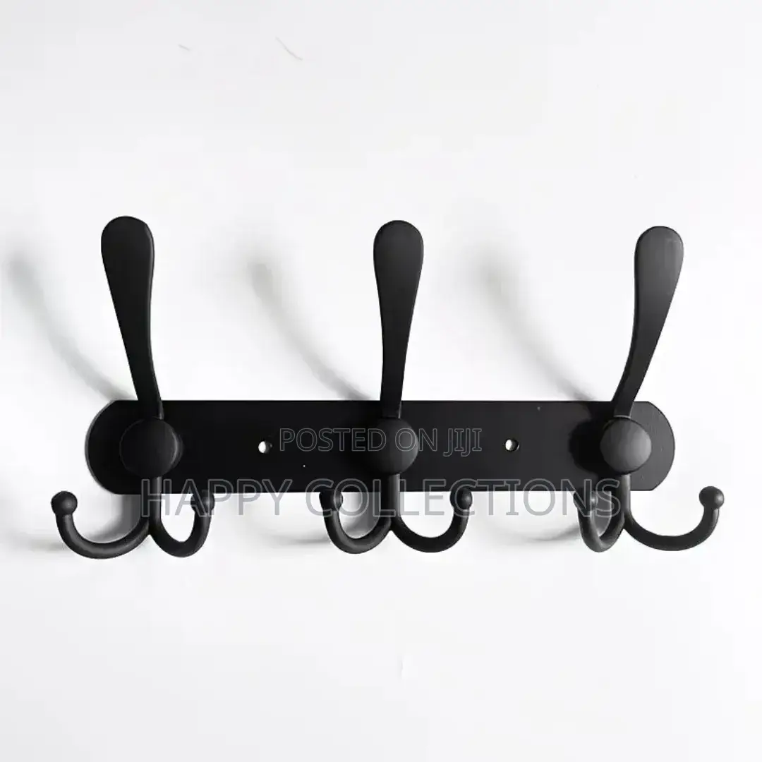 Black Stainless Steel Wall-Mounted Hooks