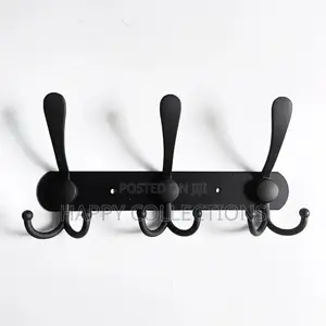 Black Stainless Steel Wall-Mounted Hooks