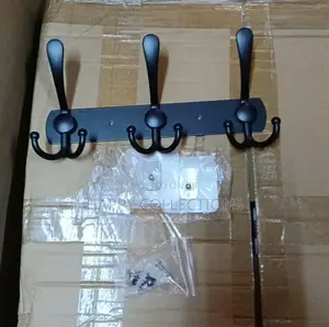 Black Stainless Steel Wall-Mounted Hooks